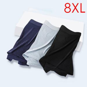 메쉬 대나무 섬유 남성용 복서 팬티, XXXXL 라지 사이즈 반바지, 통기성 속옷, 5XL, 6XL, 7XL, 8XL 언더팬티, 여름, 로트당 4