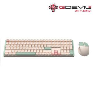 지데빌 GDEVIL MK850W 무선 기계식 키보드 마우스 세트 아이보리 111키 리시버 이중사출