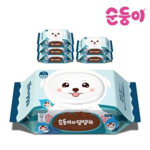 순둥이와댕댕이 강아지물티슈 80매 6팩