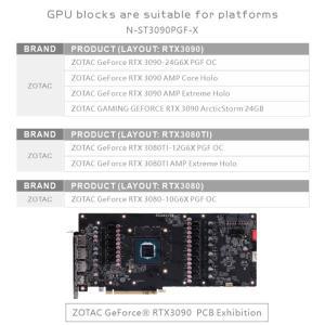 Bykski N-ST3090PGF-X Zotac GeForce RTX 3090 / 3080TI 용 GPU 워터 쿨링 블록 그래픽 카드 PC 액체 쿨러