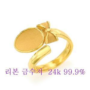 [피주얼리]리본 금수저 모양 순금 반지 3.75g 순금 24k 99.9 돌 백일 반지 돌반지 기념 선물용 30종 r