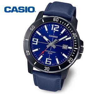 [카시오][정품] CASIO 카시오 흑새치 MTP-VD01BL-2B 남성 야광 가죽시계