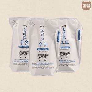 비락우유 멸균 올바른 우유 1A등급 원유 파우치형 180ml x 24팩