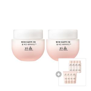 한율 빨간쌀 보습탄력 크림 듀오, 55ml, 2개 + 증정(보습탄력크림, 15ml, 4개 + 보습탄력에센스스킨, 18ml, 4개)