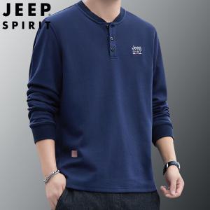 JEEP SPIRIT 지프스피릿 남성 라운드넥 단추 티셔츠 SS7285