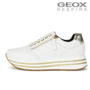 [제옥스](하남점)[GEOX]제옥스 여성 New 21 F/W 컴포트 플랫폼 스니커즈 켄지 W1X6QHA1F91 화이트/골드