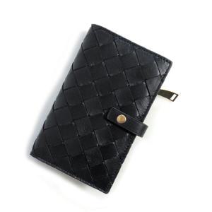 BOTTEGA VENETA 인트레치아토 프렌치 지갑 609070 VCPP3 8648 BLACK