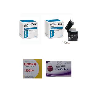 로슈 아큐첵 Accu-Chek 가이드 Guide 혈당시험지 패키지(시험지100매+호환침100개+알콜솜100매)-26년 02월