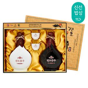 [품질보장]대대로 진도홍주 루비콘도자기세트 40도 400ml x2