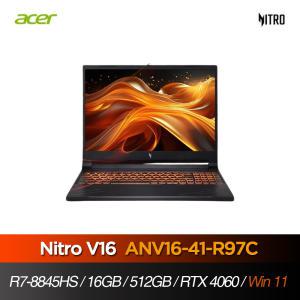 ACER 니트로 ANV16-41-R97C 윈11 // 라이젠R7 /16G / 512GB/ RTX4060 /16인치/무선마우스+패드 증정/빠른배송 GI