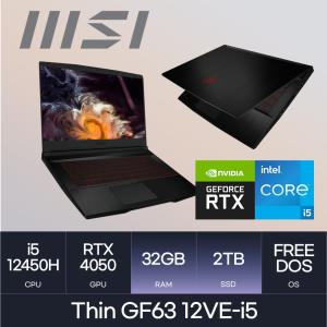 MSI Thin GF63 12VE-i5 ll RAM D4 32GB / 2TB / HMC