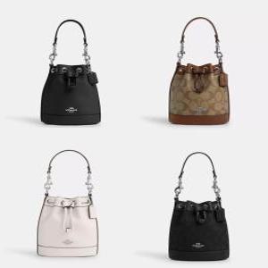 COACH 코치 미니 버킷백 시그니처 캔버스 자카드 CR144 CR145 CT863