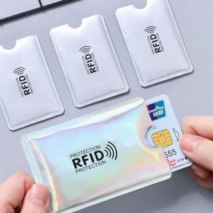 NFC RFID 차단 카드 보호 홀더 알루미늄 안티 스캔 슬리브 로트당 10 개