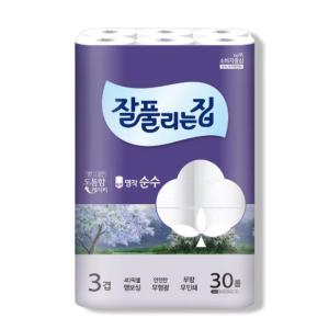 잘풀리는집 명작 순수 화장지 30m 30롤 x 2팩