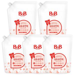 비앤비 섬유유연제 자스민 캡리필 1800ml x5팩 베르가못 세제 비누  아기