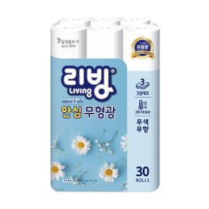 삼정펄프 리빙 안심 무형광 3겹 25m 30롤 1팩 화장지/휴지