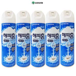 해피홈 에어로솔 무향 500ml x 5개 모기약 살충제 홈키파 에프킬라