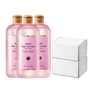 AHC 허브솔루션 기획 세트(로즈, 500ml, 3개+화장솜, 80매, 2개)