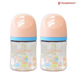 더블하트 모유실감 3세대 PPSU 젖병 160ml 노꼭지 트윈팩 - 애니멀타운