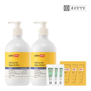 종근당건강 락토덤 유산균 온가족 생보습 워시 500ml 2개+생보습제 5ml*3+어성초크림 1ml*3