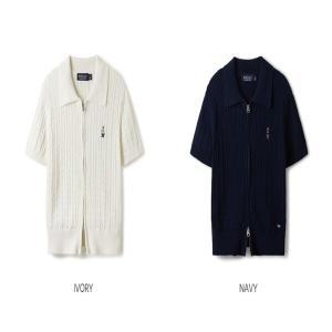 [후아유] Steve Cable Short Sleeve Zip-up Cardigan (WHCKE2431F)