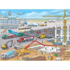 Ravensburger Construction at The Airport 직소 퍼즐 - 향상된 용 인지 발달 | 휴일 및 생일을 위한 독특