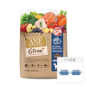 ANF 6free 플러스 인도어 독 연어 흰살생선, 1.6kg, 1개 + 물티슈, 70매, 2개