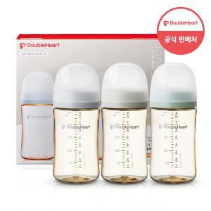 [더블하트] 모유실감 3세대 PPSU 젖병 모먼트 트리플팩 240ml (젖꼭지미포함)