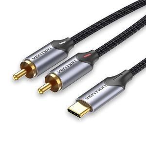 VENTION USB C to 2 RCA 오디오 케이블 타입C 2RCA 잭 USBC 라인 스피커 와이어 어댑터 자동차 스테레오 휴