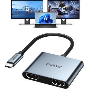 KOZYC USB C 듀얼 HDMI 어댑터 4K60hz Type 분배기