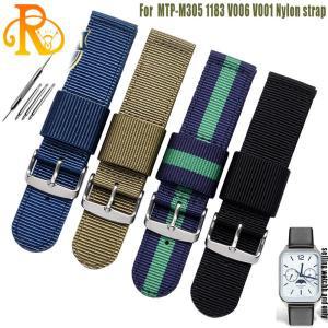 워치밴드 Nylon canvas strap For Casio 3744 MTP MTP-M305 1183 V006 Square Moon bracelet mtp m035 watc