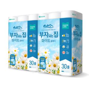 모나리자 부자되는집 화이트 3겹 30롤 2팩/화장지