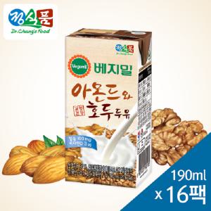 정식품 베지밀 아몬드와 호두 두유 190ml 16팩