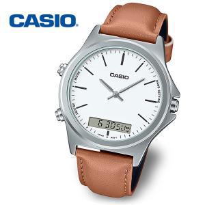 [카시오][정품] CASIO 카시오 듀얼타임 MTP-VC01L-7E 남성 가죽 손목시계