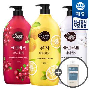 [애경] 샤워메이트 파머스 대용량 바디워시 1200g x3개 +바디워시180ml 증정