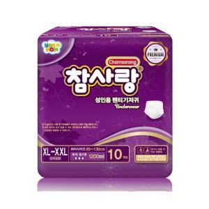 참사랑 팬티형 프리미엄특대 10px2팩 성인용 어르신 간병 기저귀