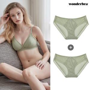 [Wonderbra]  에센셜 브라렛 올리브그린 팬티 2종 WBWPT1N75_2