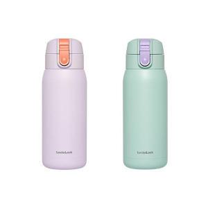 락앤락 스쿨핏 코튼캔디 원터치 텀블러, 민트, 370ml,  1개 + 바이올렛, 370ml, 1개