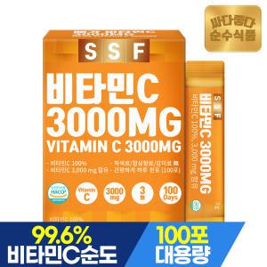 [쇼핑백 증 정]순수식품 비타민C 100% 3000MG 분말 스틱 100포 실속구성 비타민씨