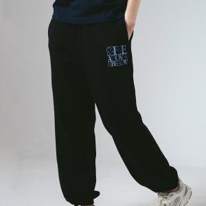 FAT FONT SLOGAN TRAINING PANTS (BLACK)