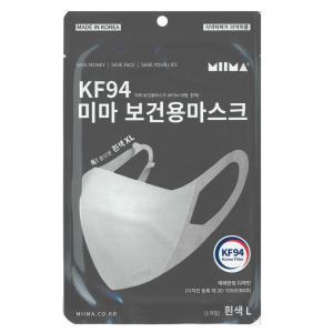 미마 KF94 대형(성인남성) 숨쉬기편한 귀안아픈 마스크 화이트 50매