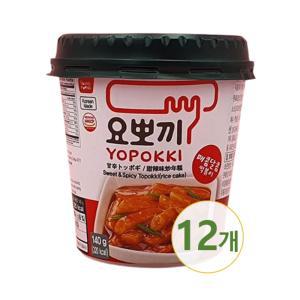 요뽀끼 매콤달콤 떡볶이 컵떡볶이 140g x 12개