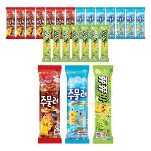 롯데웰푸드 주물러 포켓몬에디션 콜라, 130ml, 8개 + 소다, 130ml, 8개 + 쮸쮸바 샤인머스캣&청포도, 130ml, 8개