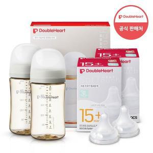 [더블하트] 모유실감 3세대  트윈팩 240ml 오후의베이지+젖꼭지2입x2개 (3L)