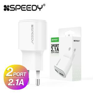 스피디 2.1A USB 듀얼포트 가정용충전기 케이블미포함 고속 충전 갤럭시 아이폰