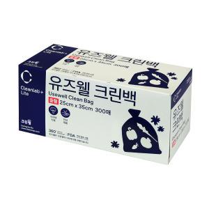 크린랩 유즈웰 크린백 25x35 중 300매/위생팩/비닐팩