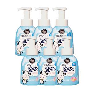 샤워메이트 말랑카우 말랑이 버블 핸드워시 화이트우유향 용기 300ml x6개