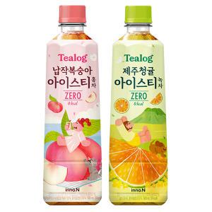 티로그 아이스티500ml) 납작복숭아 홍차 12개 + 제주청귤 녹차 12개 / 음료 음료수