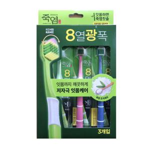 죽염칫솔 8열광폭 약한잇몸 집중케어 3입 x 4개 초극세모