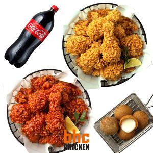 [BHC] 후라이드+양념치킨+치즈볼+콜라1.25L